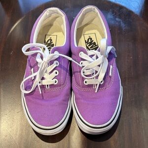 Vans Purple Canvas Sneakers with White Accents